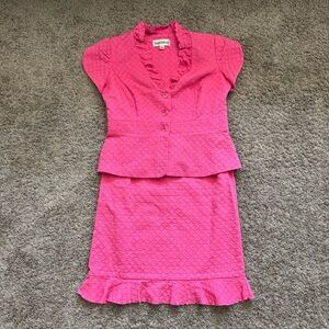 Danny & Nicole Vibrant Pink blazer with matching skirt